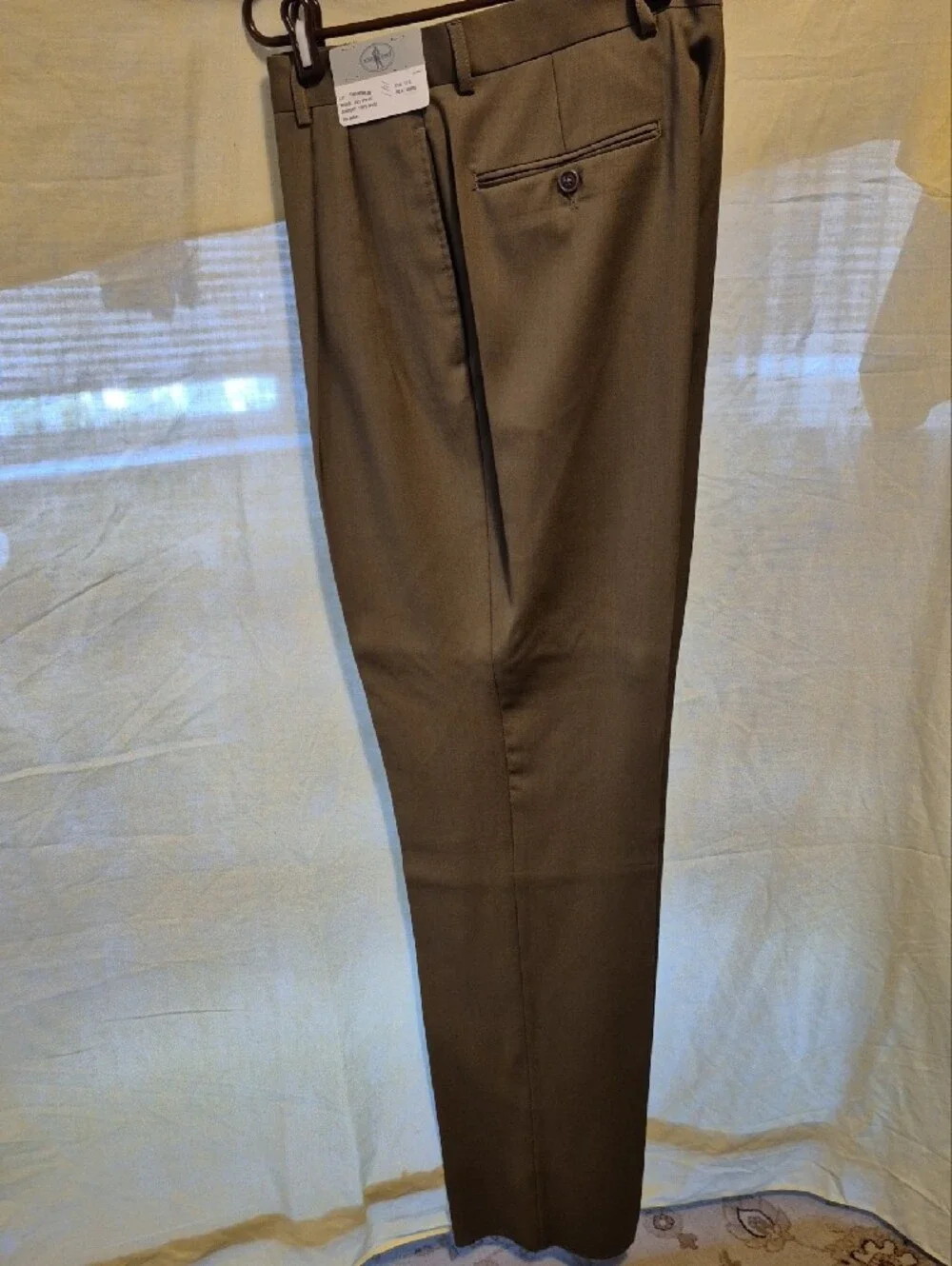 Men's Tailored Taupe Single-Breasted Suit Jacket Size 37R 31W